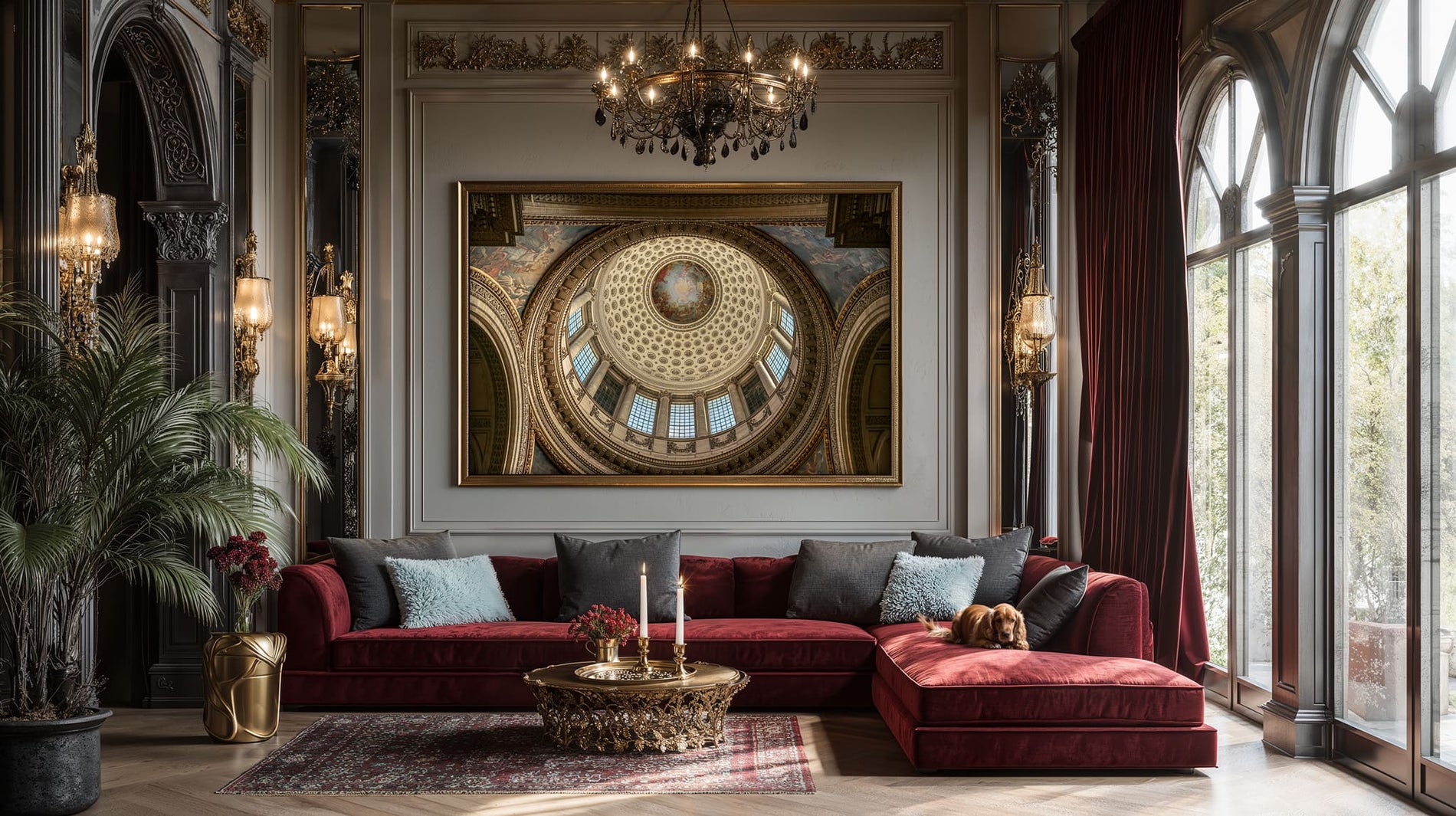 Living room scene with The Apotheosis of Saint Genevieve | 2024