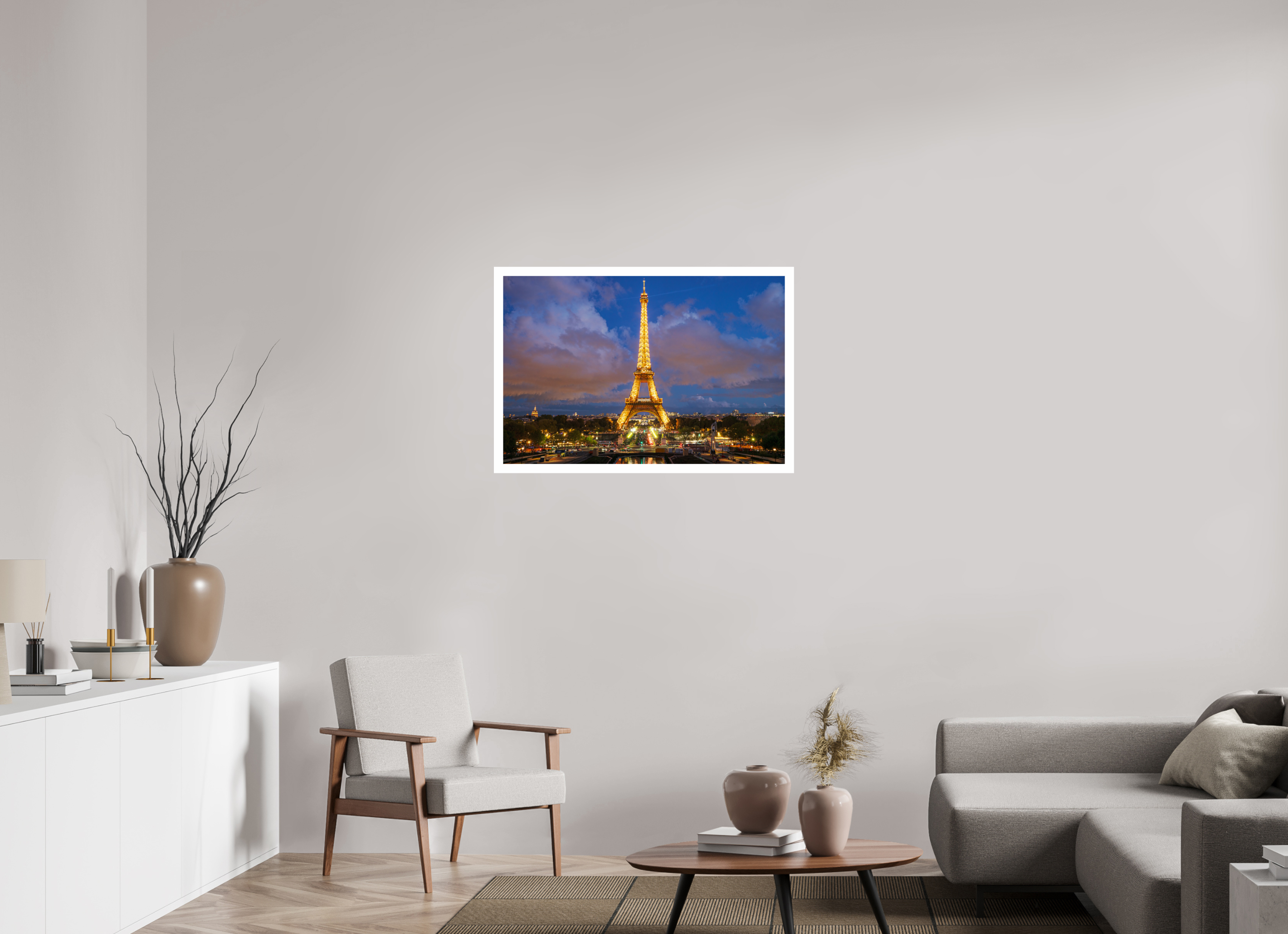 36 x 24″, Fujiflex High Gloss – 1.2” White Border Nightfall at the Eiffel Tower | 2024