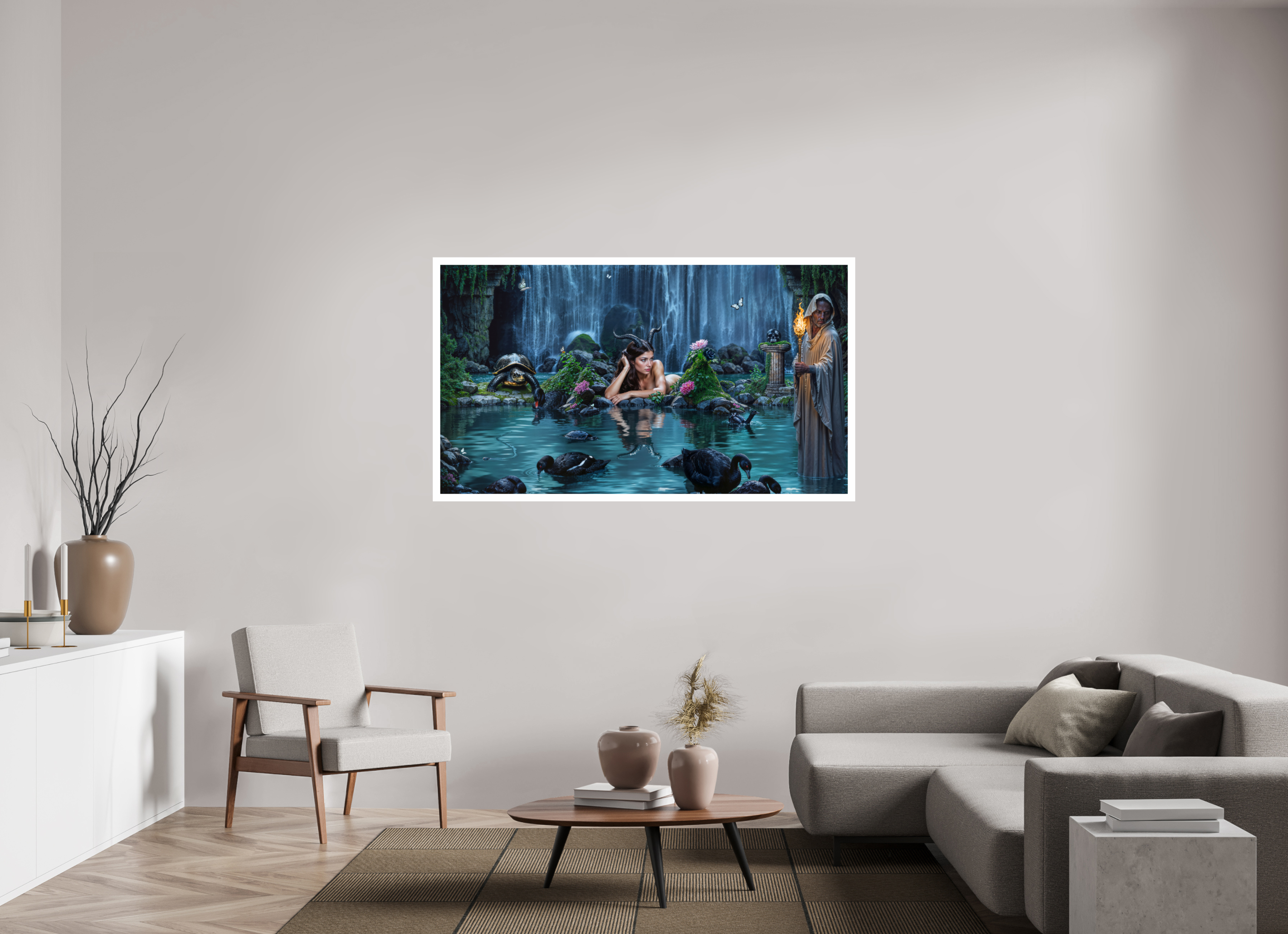 64 x 36″, Fujiflex High Gloss – 1.2” White Border Reflection Pools of Necromanteion | 2025