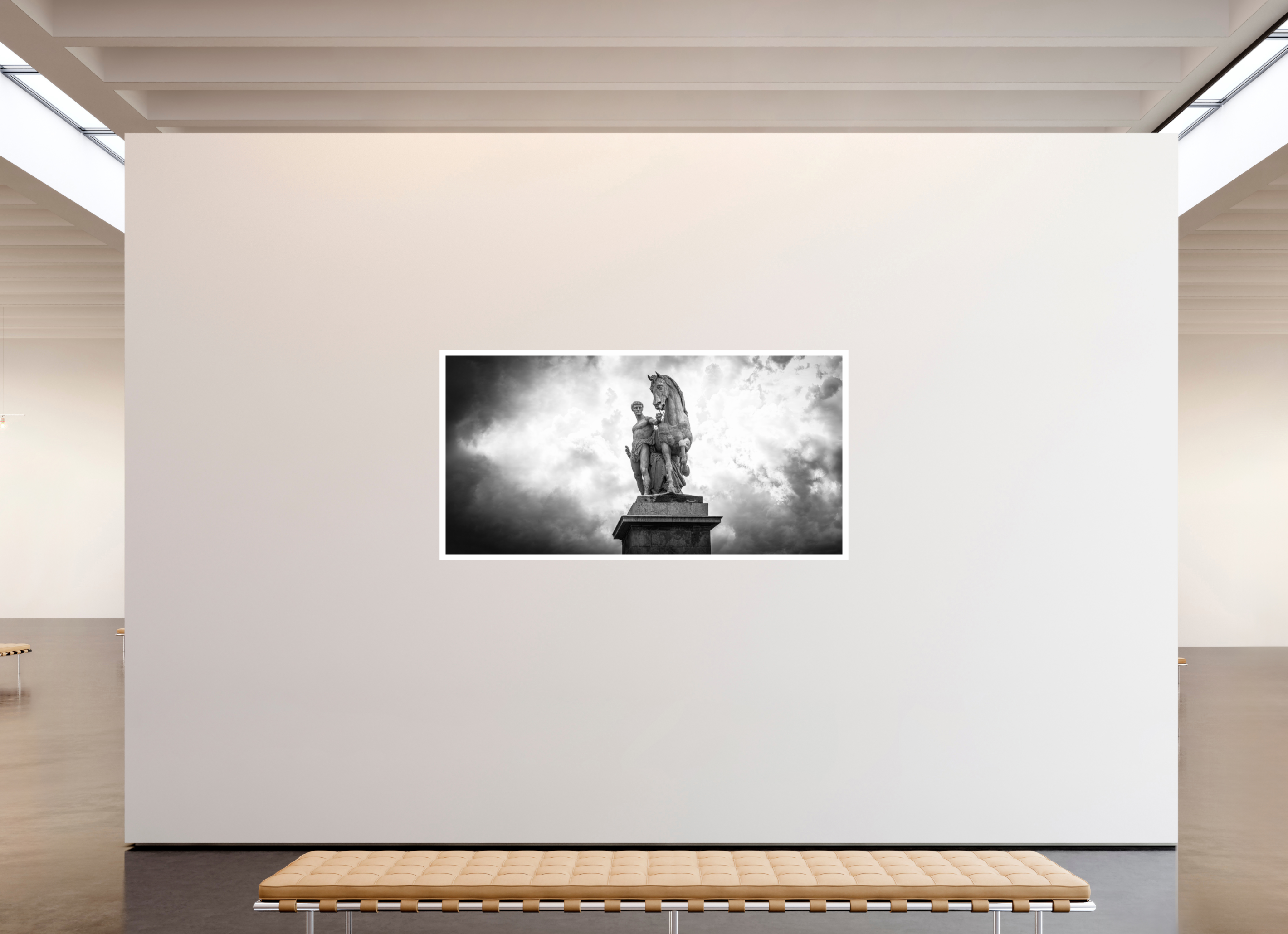 78 x 39″, Fujiflex High Gloss – 1.2” White Border Marly Horses Monochrome | 2024