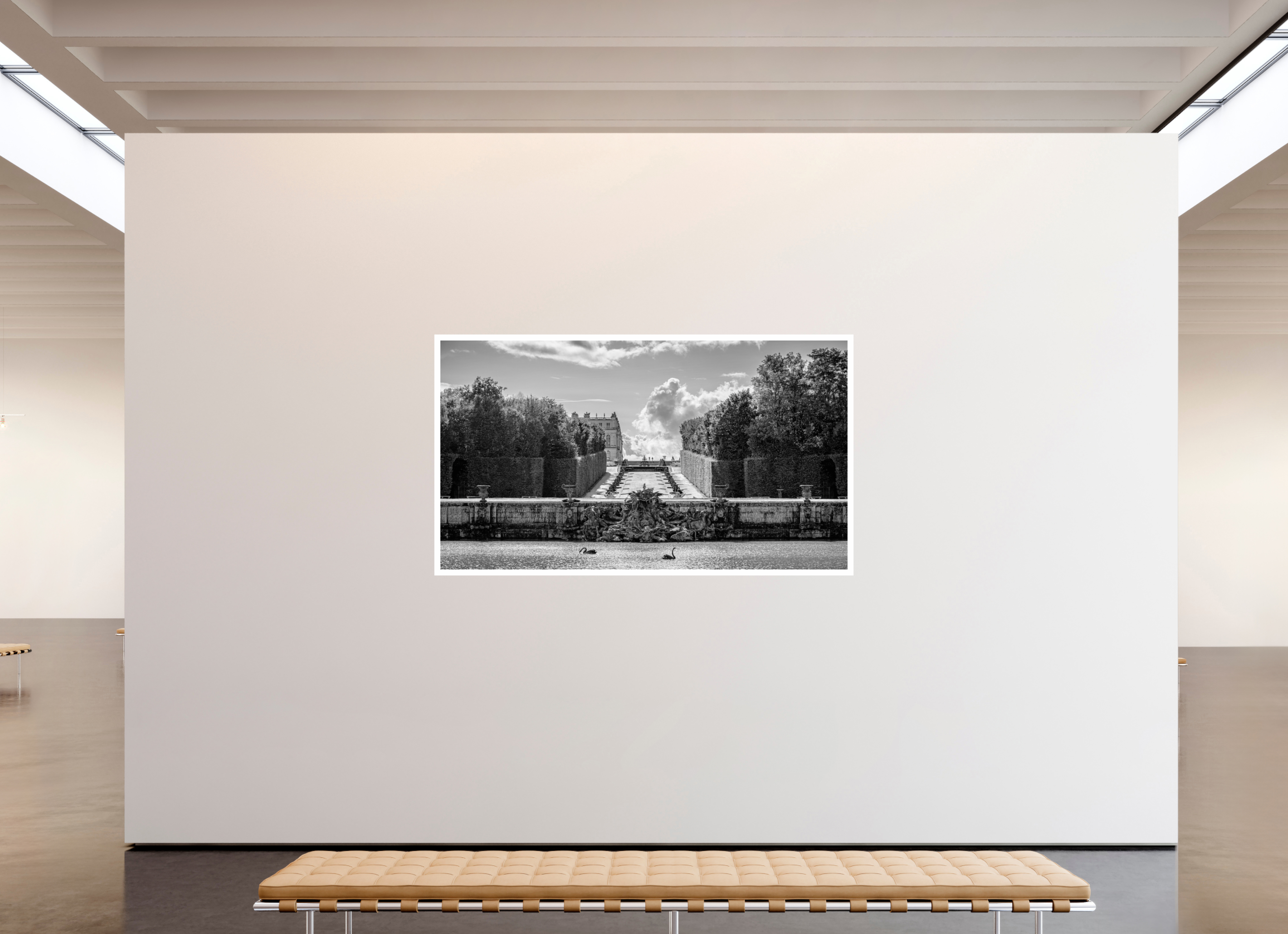 80 x 45″, Fujiflex High Gloss – 1.2” White Border Le Bassin de Neptune Monochrome | 2024