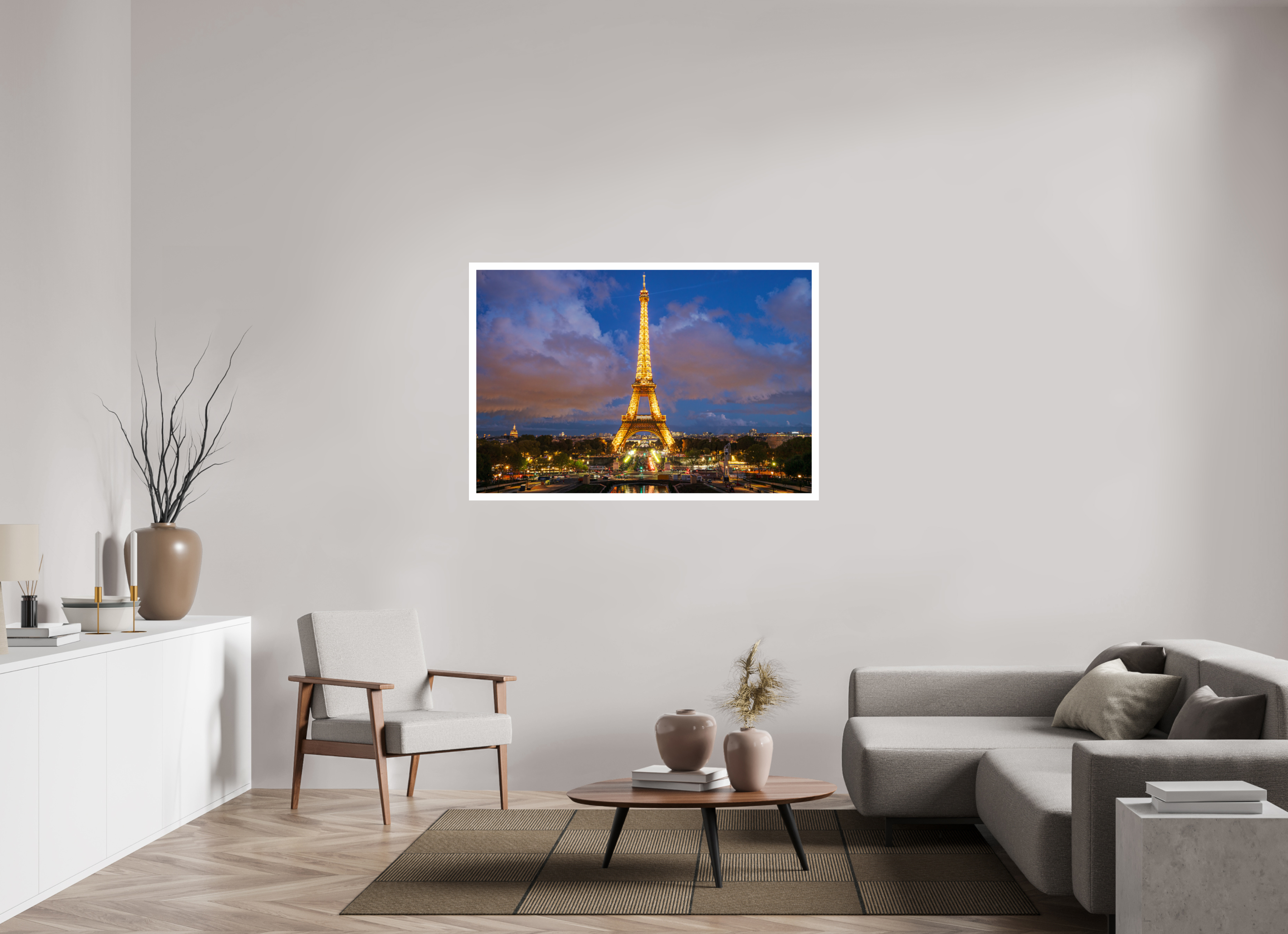 54 x 36″, Fujiflex High Gloss – 1.2” White Border Nightfall at the Eiffel Tower | 2024