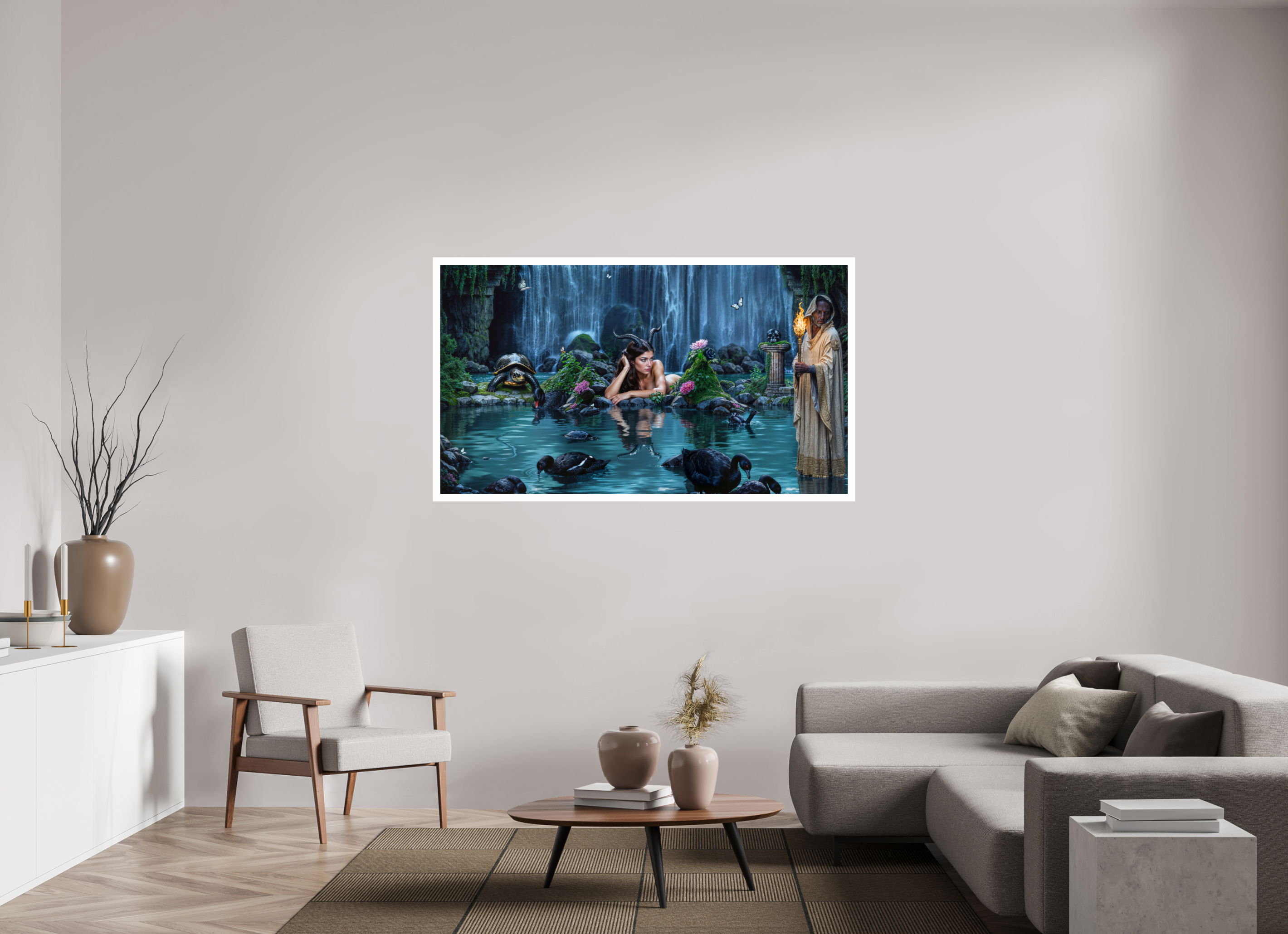 64 x 36″, Fujiflex High Gloss – 1.2” White Border Reflection Pools of Necromanteion | 2025