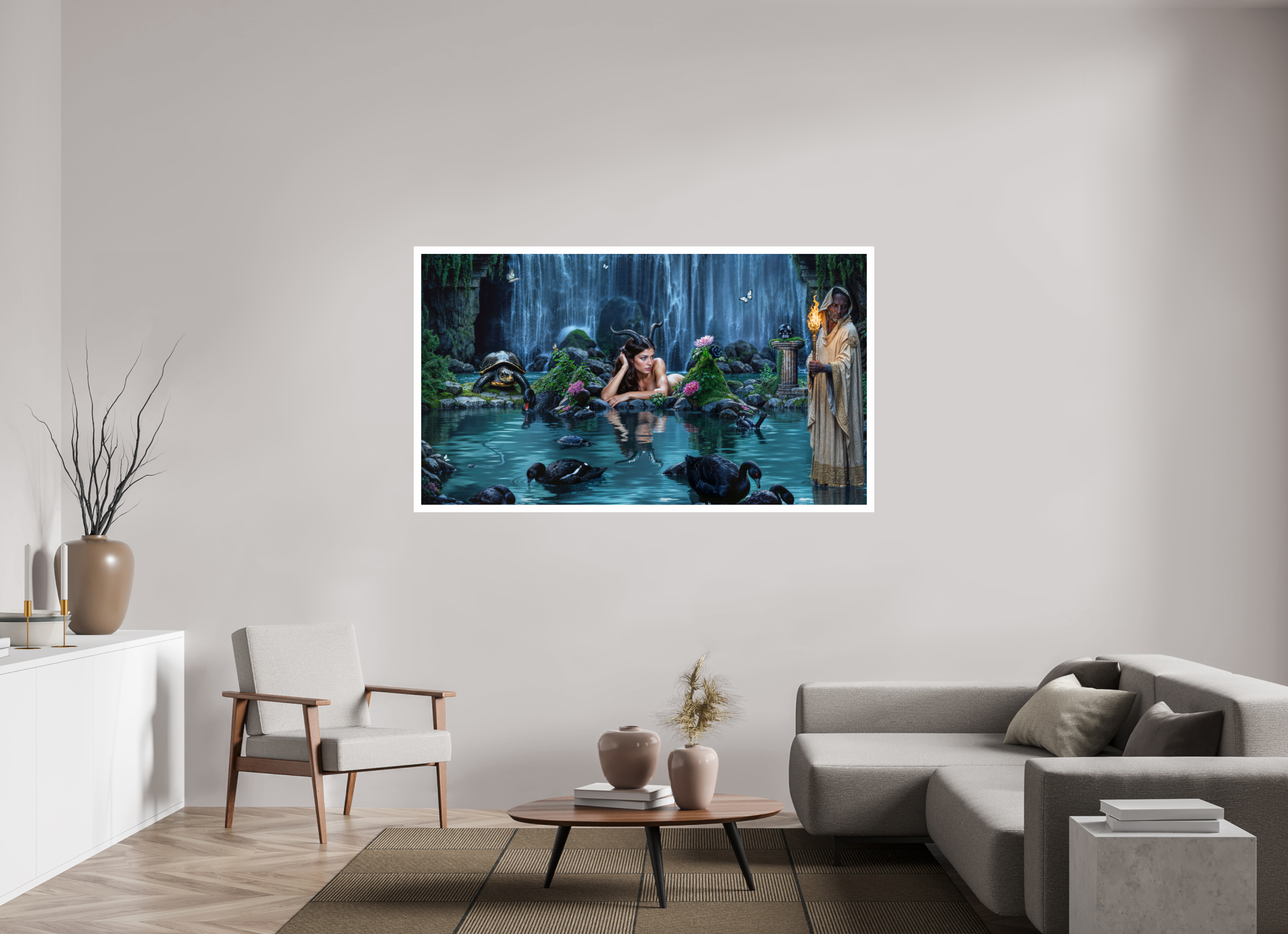 70 x 39.4″, Fujiflex High Gloss – 1.2” White Border Reflection Pools of Necromanteion | 2025