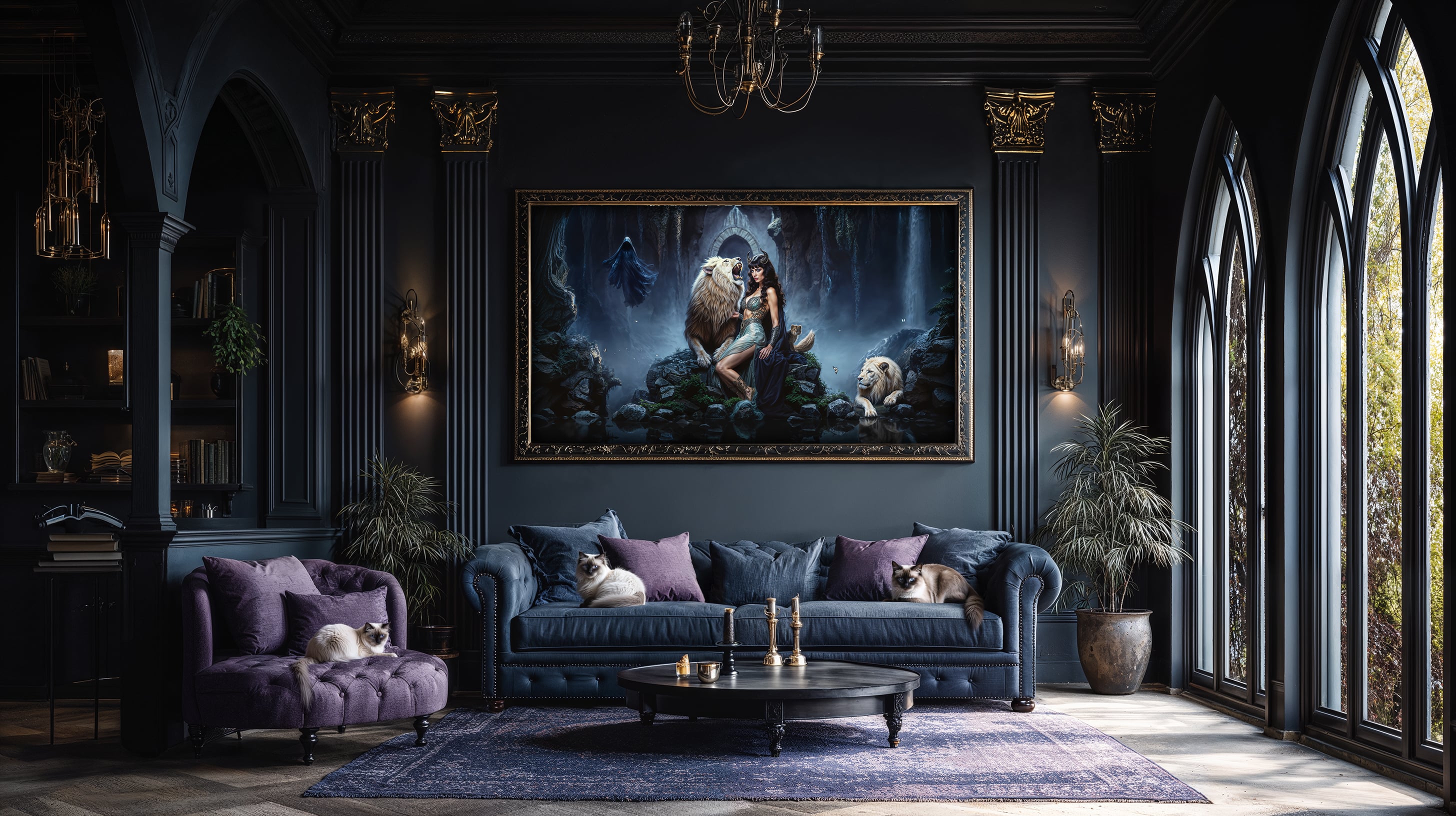 Living room featuring Gates of the Unseen | 2025
