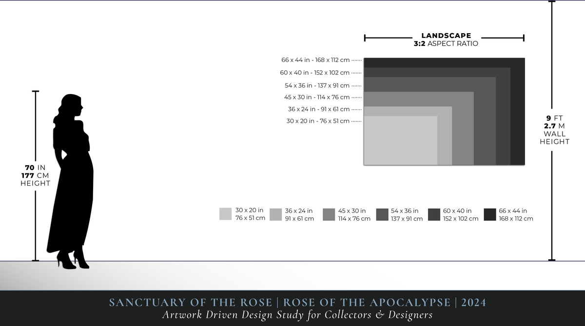 Print size comparison for The Rose of the Apocalypse | 2024